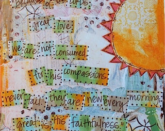 Items similar to GRACE Mixed Media Word Art Print on Etsy