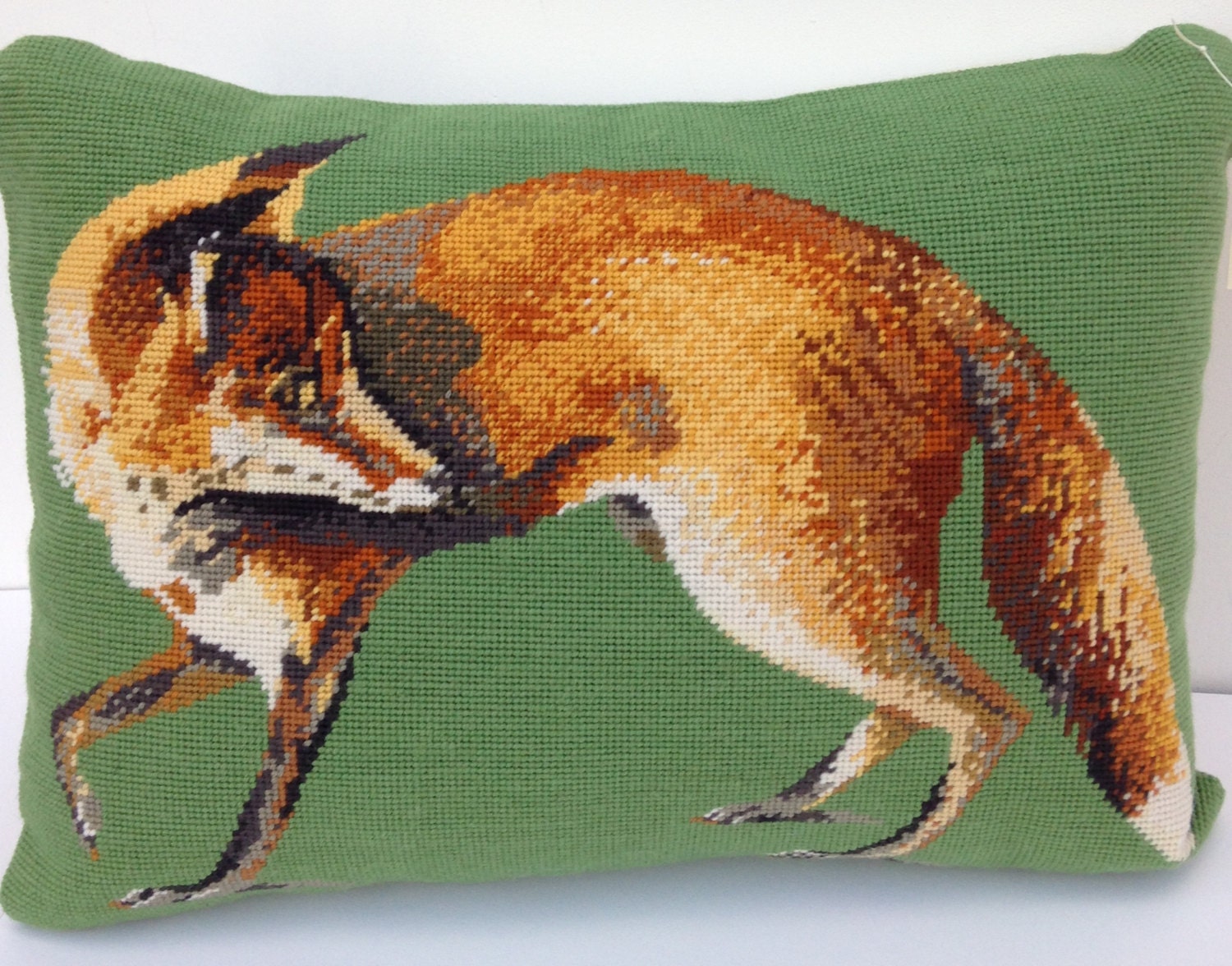 Fox Needlepoint Tapestry Cushion Hand Stitched