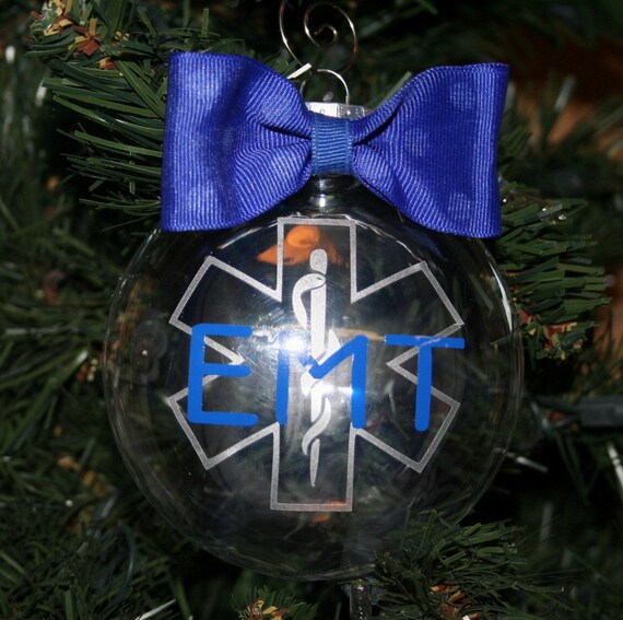 emt ornament blue black gray personalized by edgevinyldesigns emt ornament blue black gray personalized by edgevinyldesigns