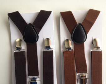 Dark Brown Suspenders Baby Bowtie and Suspender Set Boys Bowties Toddler Neckties Grooms Men Suspenders Baby Shower Gifts Present Photo Prop