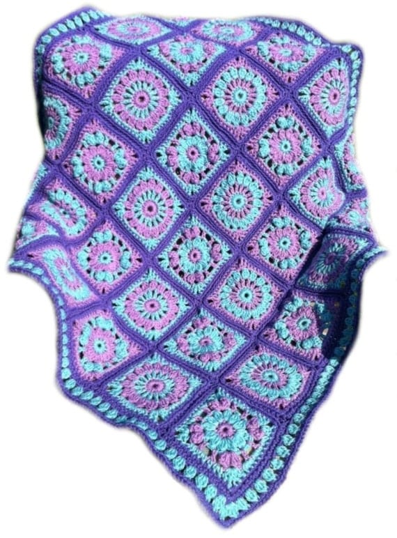 Baby blanket crochet baby afghan granny square afghan handmade