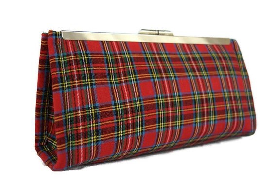 plaid clutch bags