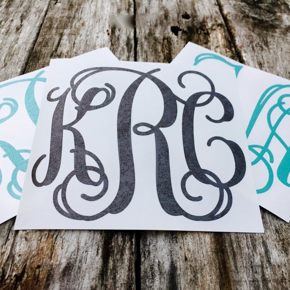 Vinyl Monogram Vinyl Decal Vinyl Sticker by customvinylbydesign