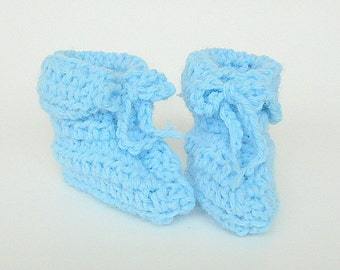Gender Reveal Light Pastel Blue Baby Boy Booties Infant Girl Slippers 3 To 6 Months Crib Shoes