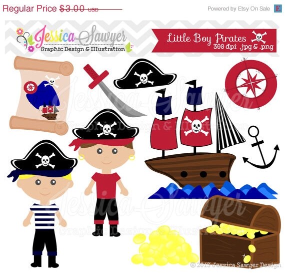 50% OFF- INSTANT DOWNLOAD, pirate clipart, boy pirates, for commercial use, party supply, invitations, scrapbooking, digital crafts Il_570xn