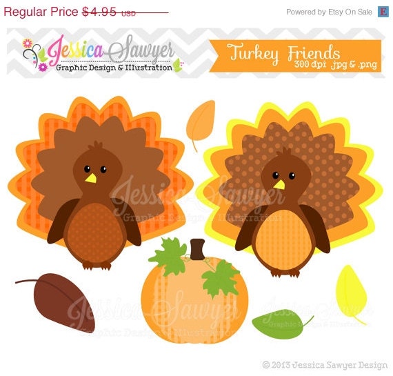 80% OFF - INSTANT DOWNLOAD, turkey friends clipart, thanksgiving clip art, for commercial use, card making, digital scrapbooking Il_570xn