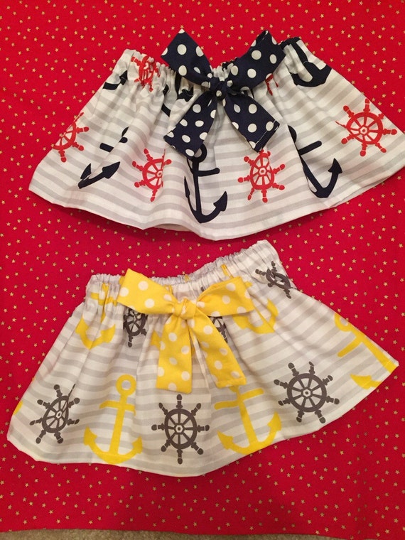 Items similar to Nautical anchor girl dress up skirt 1st first Birthday