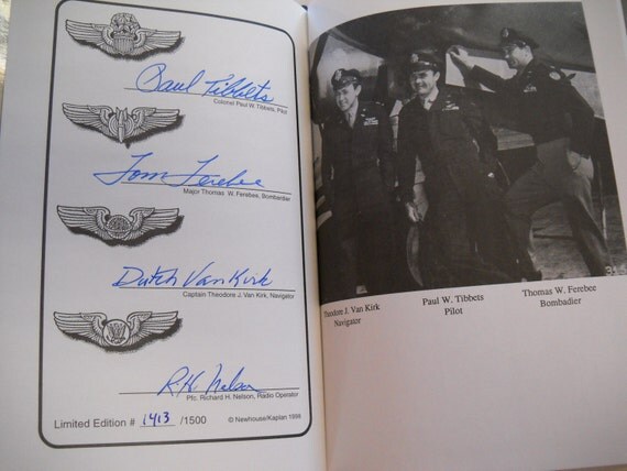 return of the enola gay paul tibbets autograph