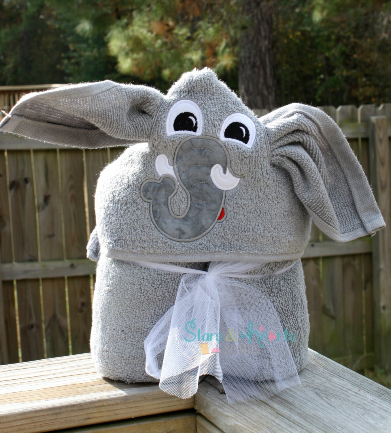 Elephant Hooded Towel Personalized by StarsAndHeartsSewing on Etsy