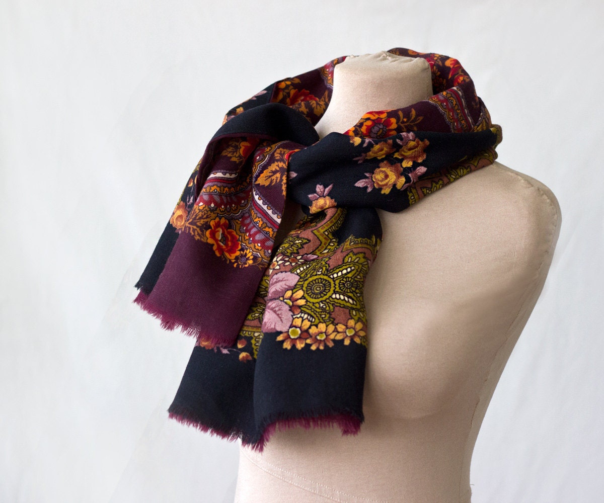 floral scarf short scarf womens scarf wool neckwarmer neck