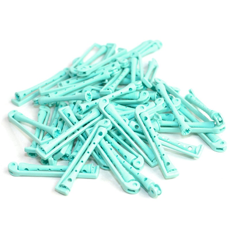 Perm Rods in Aqua Blue (48 Pieces) Plastic SwingArm Hair Curler