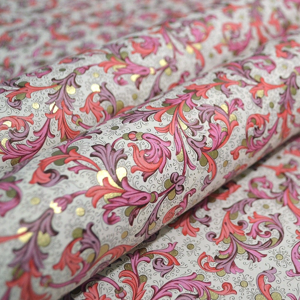 Traditional Italian Florentine Paper in Rich Pinks