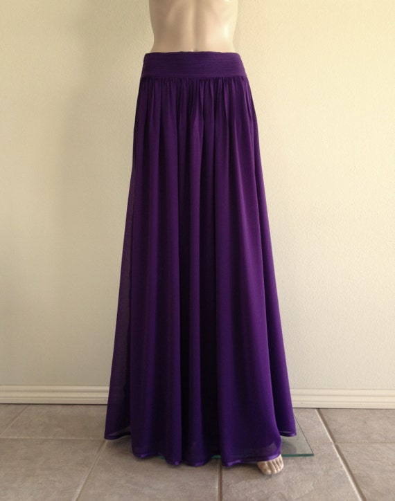 Dark Purple Bridesmaid Skirt. Purple Maxi Skirt by lynamobley2012