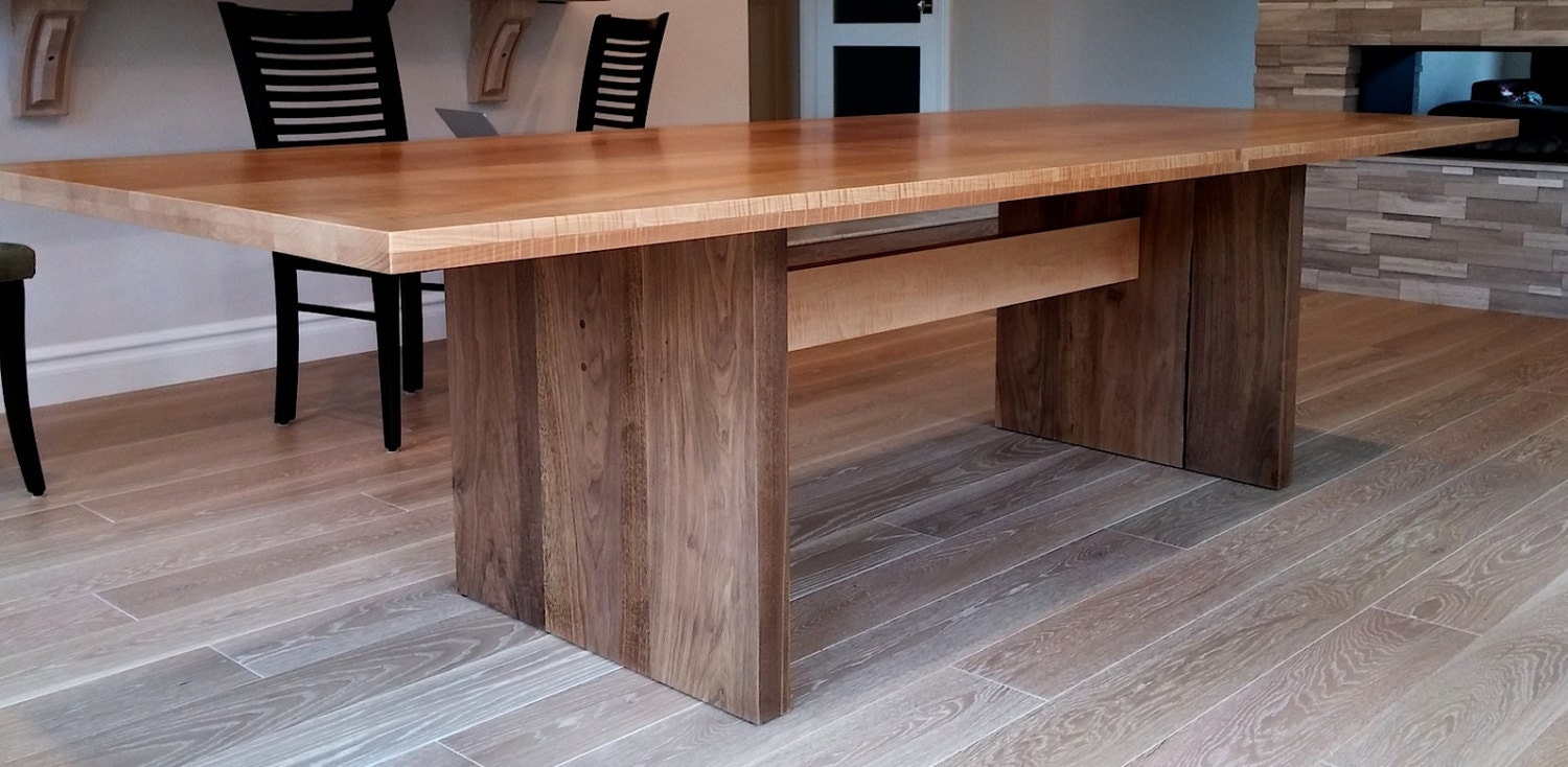 Modern trestle dining table