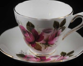 Fine China Roses Cup and Saucer, Collectible Grosvenor bone china Fine China Roses Cup and Saucer, Collectible Grosvenor bone china