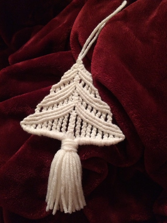 Macrame Christmas Tree Ornament by LuckyPenelope on Etsy