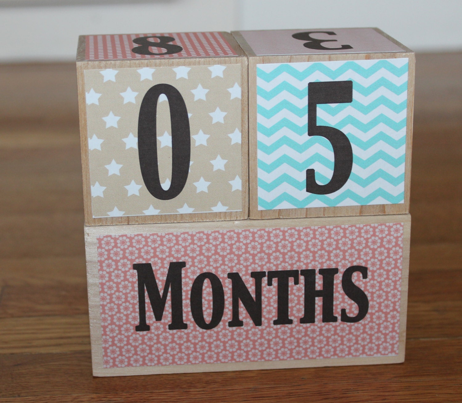 Wooden Baby Milestone Blocks. Photography Prop. Watch Me Grow.
