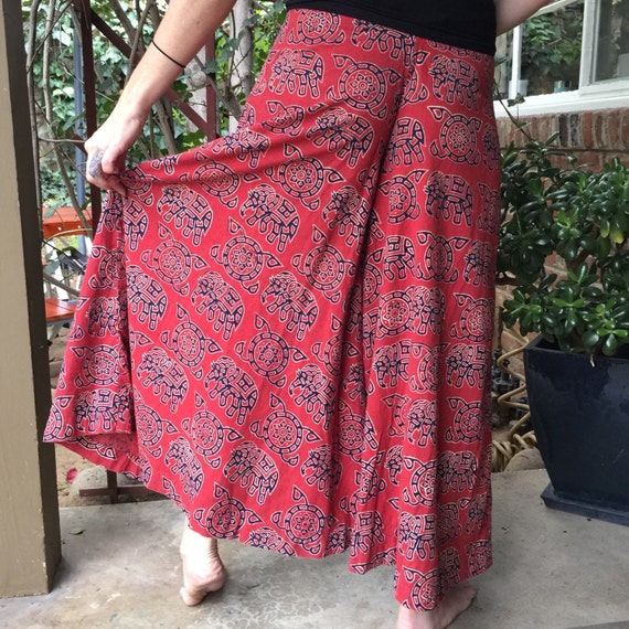 SALE TODAY ONLY Vintage Palazzo Pants. Indian Elephant Huge