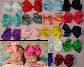 PICK 6 Large Bow Headbands, Baby Bow Headband, Hair Clips, Boutique Bow, Newborn Hair Bows, Infant Headbands, Headband Bows, Headbands Sets
