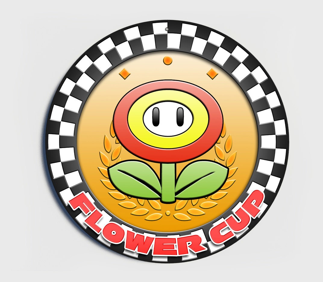 Mario Kart metal wall sign Flower Cup by aPyroDesign on Etsy