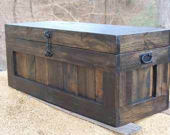 Large Hope Chest/Coffee Table/ Entry/ Trunk/ Wooden Chest/ Ebony