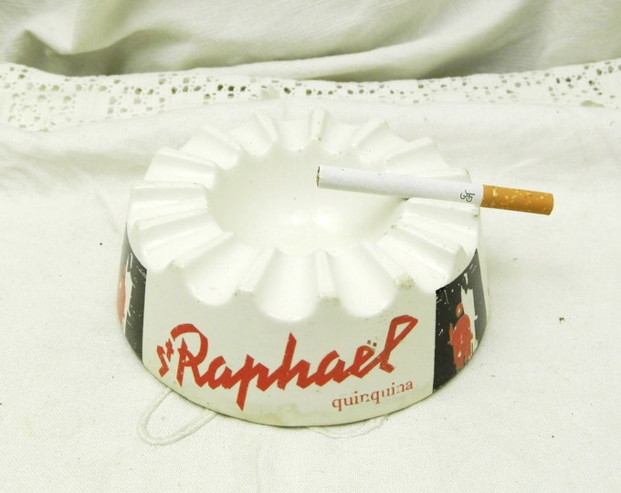 Vintage French Mid Century St Raphael Ceramic Ashtray, 1960 Retro Bistro Café Decor, 60s /50s Smoking Ash Tray from France, Brocante