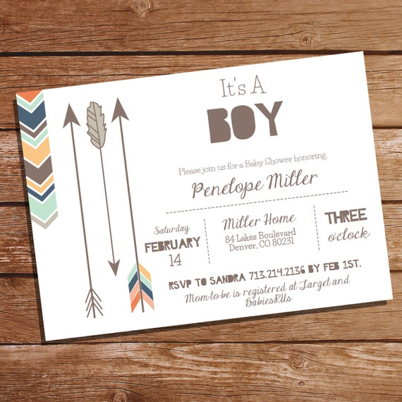 Sunshineparties Tribal Baby Shower Party Invitation Tribal