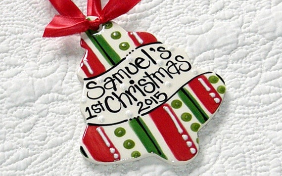 Personalized Baby's First Christmas Ornament by SashleeCeramics