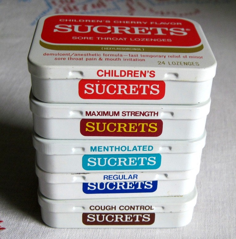 Vintage Lot Sucrets Cough Sore Throat Drops Lozenges Metal