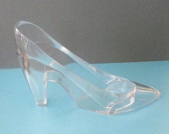 Cinderella’s Glass Slipper Large 6" Clear Plastic Slipper Princess Shoe Cake Topper Party Favors
