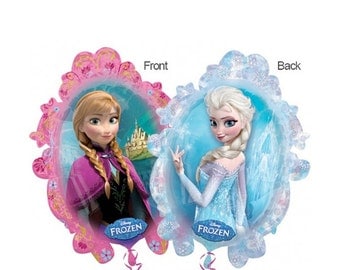 Frozen Mylar Large Balloon 31" Two-Sided Balloon Princess Anna and Queen Elsa / Disney Frozen Party Olaf Kristoff Hans / Fast Shipping