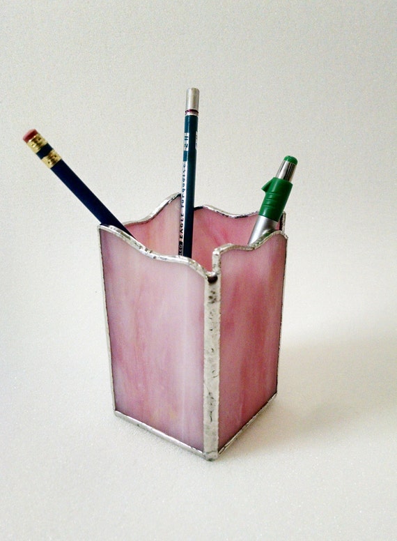 Pencil Holder Pen Holder Stained Glass Custom Made in