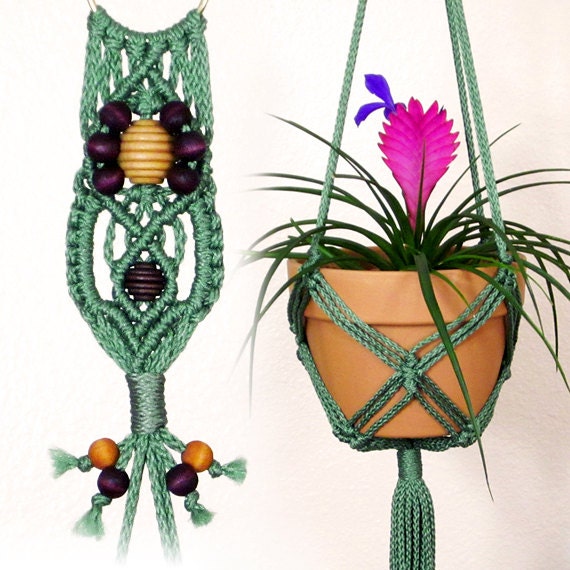 Indoor Macrame Hanging Planter 6 Inch Flower Pot Holder