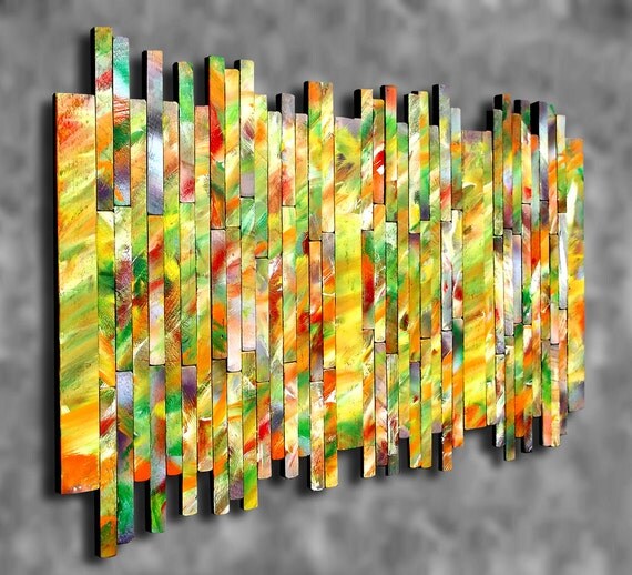 48x30 Abstract Wooden Wall Art Distressed Barn Board by WoodsNart