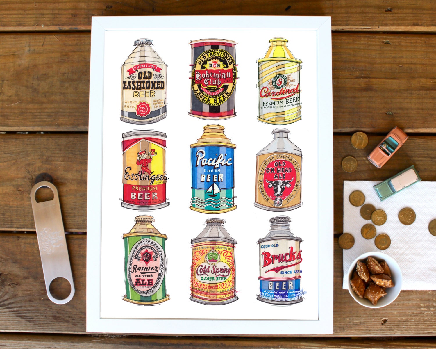 Beer Illustration Vintage Beer Cans Beer Poster Beer Art beer-illustration-vintage-beer-cans-beer-poster-beer-art