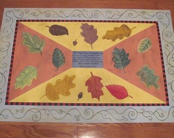 Hand Painted Four Seasons Floor Cloth, custom floor cloths, painted furniture, floor cloths