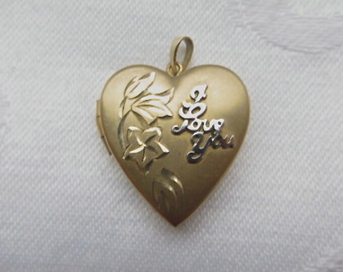 Vintage Heart Locket, I Love You, 14K Gold Filled Locket, Love Locket, Vintage Lockets, Antique Locket, Valentine Gift, For Her