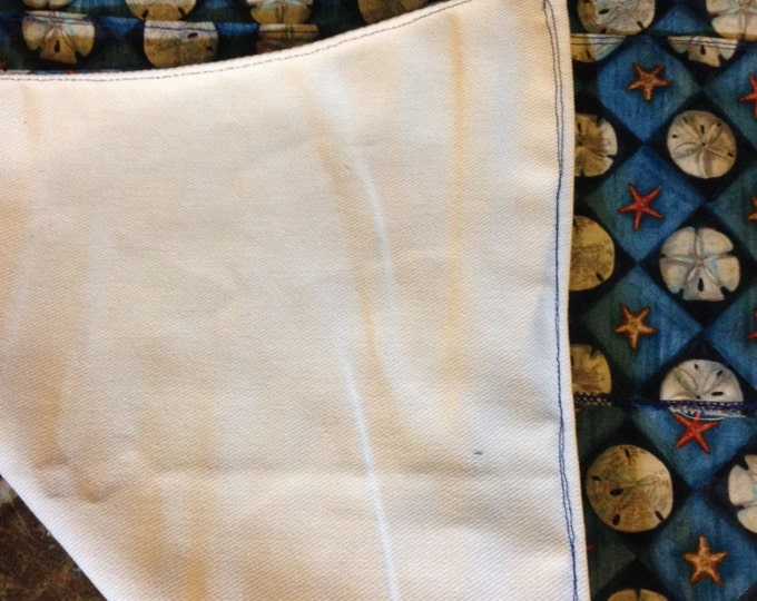 Full Size Canvas Apron with Starfish and Sandollars