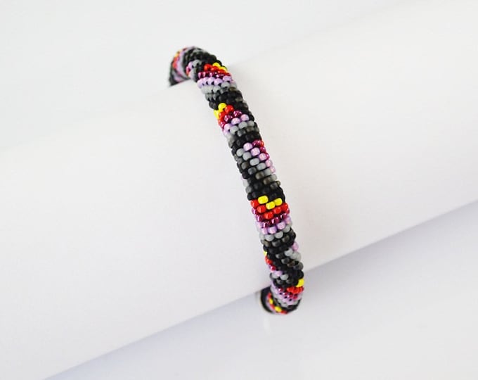 Colour bracelet pattern belts crochet hook knitted crochet bracelets seed beads bracelets girl women gift purple cuff bangle bracelet