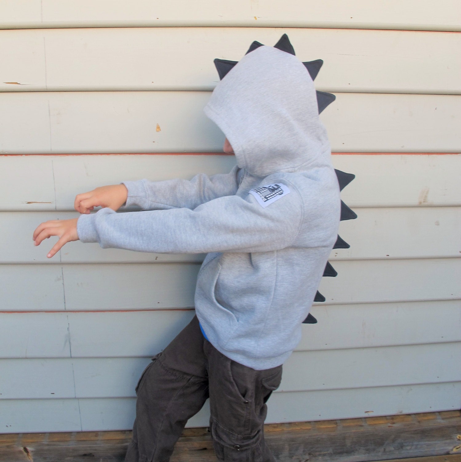 Dino Roar / Dinosaur Jacket with Spikes sizes 1 to 7 Grey