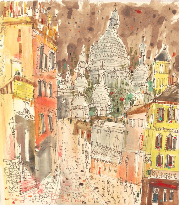 SACRE COEUR PARIS Print Montmartre Art Signed Parisian