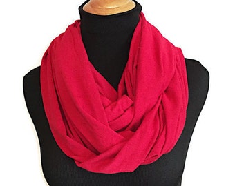 Red Scarf • Women's Nursing Scarves • Nursing Cover • Breast-feeding cover • Infinity Scarf • Baby Shower Gift • BizyBelle