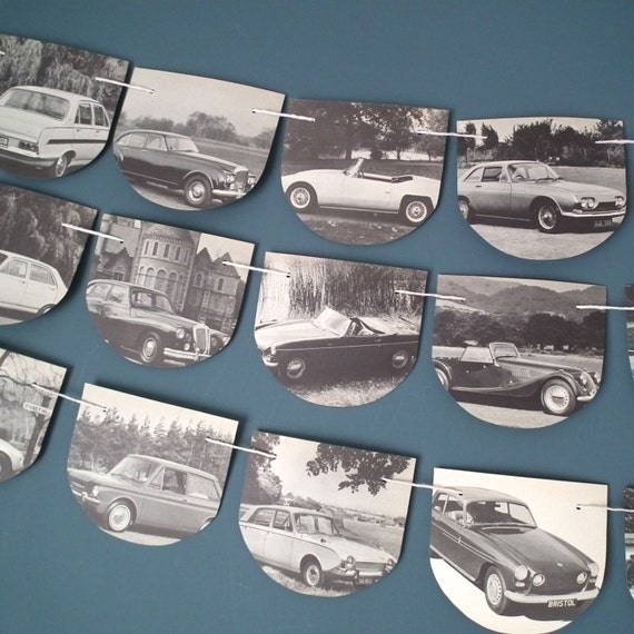 Vintage Car Bunting British Car Garland Motor Car