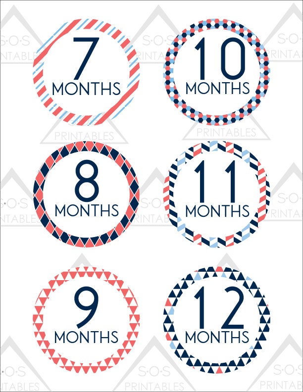 Printable Baby Milestone Stickers Monthly Milestones