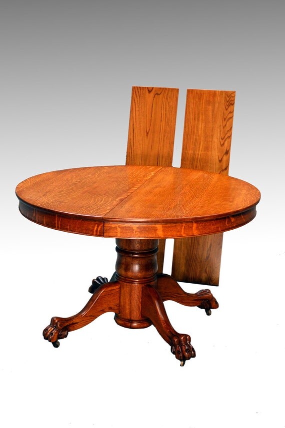 16729 Antique Tiger Sawn Oak 4 Foot Round Split Base Dining 16729 Antique Tiger Sawn Oak 4 Foot Round Split Base Dining Table W 2 Leaves