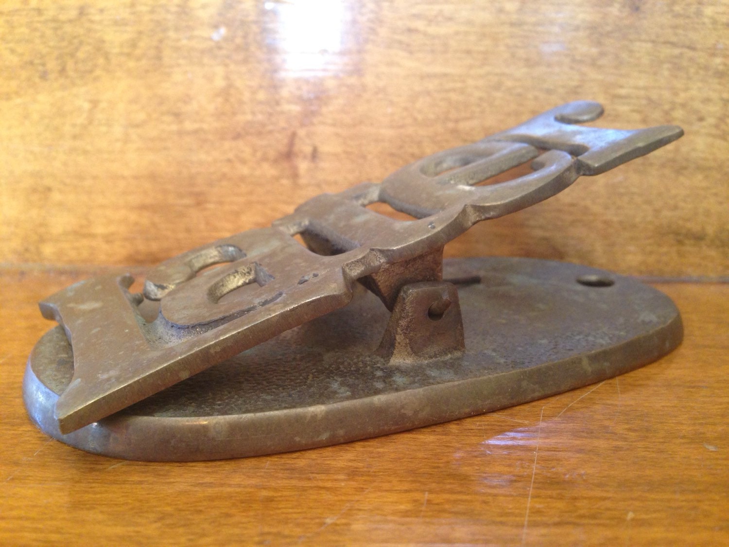 brass later desktop paper holder by AmpersandCLE on Etsy