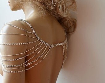 Wedding Rhinestone Jewelry, Wedding Dress Shoulder, Wedding Dress Accessory, Bridal Epaulettes, Wedding Accessory, Bridal Accessory