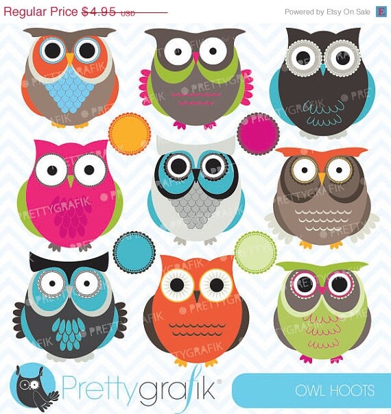 80% OFF SALE owl clipart commercial use, vector graphics, digital clip art, digital images - CL545 Il_570xn
