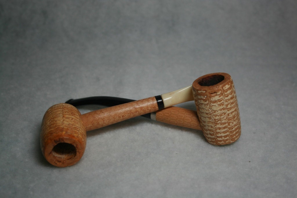 2 Vintage Authentic Corn Cob Pipes by FiddlestixDesign on Etsy