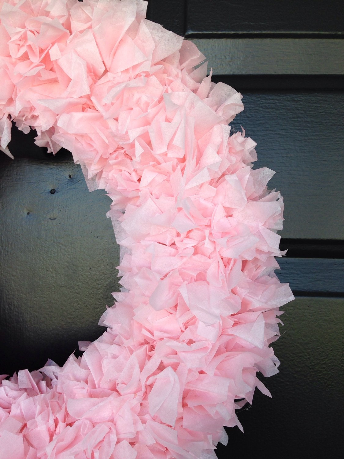 Pink tissue paper wreath by DandelionCraftingCo on Etsy